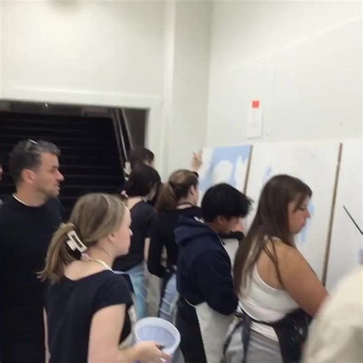 Artist Lee Quinones worked with Dan Herwitt’s Advanced Portfolio students at #PolyPrep as they begin to add color to the collaborative sketched mural panels that when finished will be placed near the site of the new PAC. #polyprepARTS #mural | Poly Prep Country Day School