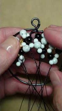 Making a Tree-of-Life Pendant (Number 205) with Golden Zebras, Obsidian, Howlite and MOP Beads