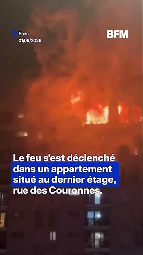 Trois blessés légers dans un impressionnant incendie d’un immeuble parisien