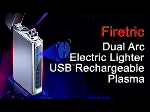 Firetric Dual Double ARC Electric Lighter USB Rechargeable Plasma Windproof HY 6008C