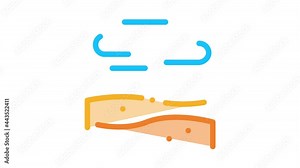 Desert Wind Icon Animation. color Desert Wind animated icon on white background