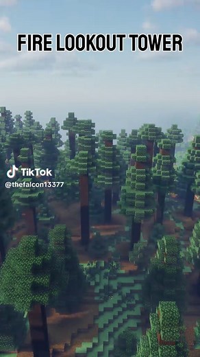 Minecraft Fire Lookout Tower Timelapse Construction