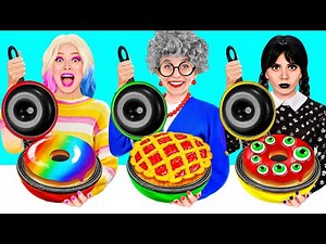 Wednesday vs Grandma Cooking Challenge | Edible Battle by TeenTeam Challenge