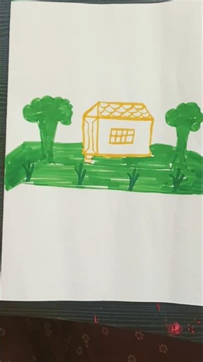 Easy drawing with number 1 | Turn Number 1 into a Cute House 🏠 #shorts