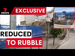 Toorak builders have some explaining to do after shock collapse just metres from busy road | 7NEWS