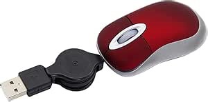 Mini USB Wired Mouse,Retractable Cable Tiny Small Mouse for 3-8 Years Kids Children,1600 DPI Optical Compact Travel Mice with 2.3-Foot USB Cord for Kid Laptop Computer (Red)