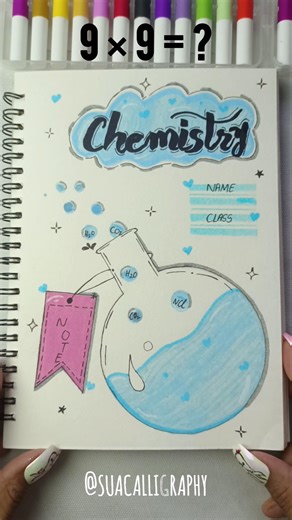 Creative Front Page Idea💡for Chemistry🧪 #SuaCalligraphy #diy #art