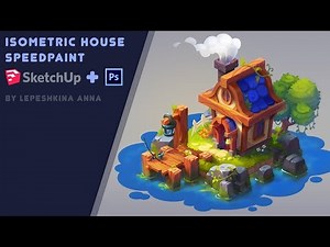 Isometric house: SketchUp and Photoshop