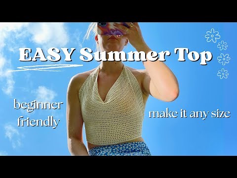 How To Make a Summer Crochet Top (EASY TUTORIAL) - TikTok Viral Top