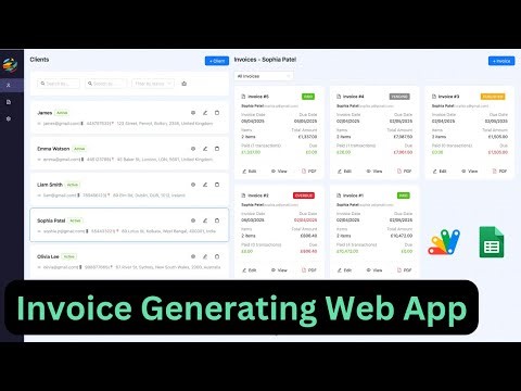 Easy Invoice Generator Web app using Google Sheets #appsscript
