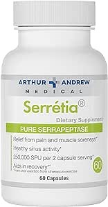 Arthur Andrew Medical, Serretia, Serrapeptase Formula for Muscle and Sinus Support, 60 Capsules