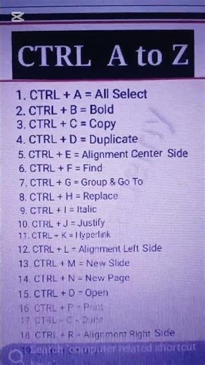 basic computer short cut key a to z computer shortcut #shortsfeed