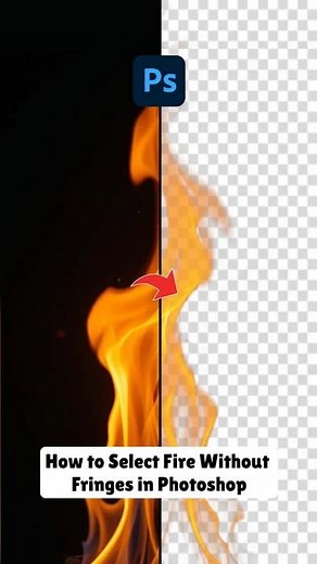 How to Select Fire Without Fringes in Photoshop ‼️ #shorts #trendingshorts