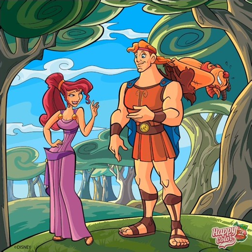 Happy Color Speedpaint: Hercules (1997) Hercules meets megara scene #shorts