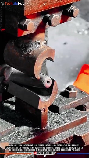 High Precision Hot Forging Process for Shovel Handle Formation #tech