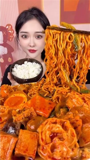 Ultimate Spicy Hotpot & Noodle Feast🔥🍜 #mukbang #asmr