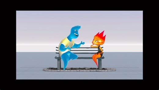 Tarun Lak on Instagram: "Here’s an unfinished “Bench test” scene from #elemental The director, Pete Sohn at one point in preproduction mentioned it would be a great way to discover who Ember and Wade were if they had to sit at a park bench together. What would their interaction be like? Taking that concept I mocked up this scene in some rough drawings, as if they sat at a park bench during a first date. It was a great way to do some test runs on how Fire and Water properties would manifest thems