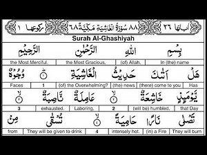 Surah 088 Ghashiyah By Al Afasy : Word for Word English Translation