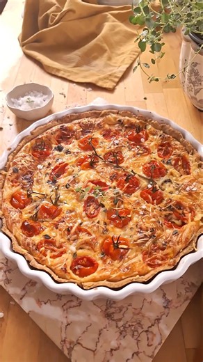 Quiche Vegan Tomates Séchées et Tomates Cerises #veganfood #shorts