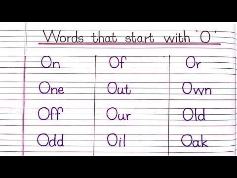 50+ Words That Start With ' O ' | ' O ' Letter Words|