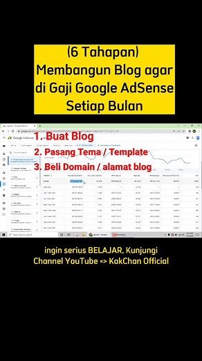 (6 Tahapan) untuk membangun Blog/Website agar bisa menghasilkan uang dari Google AdSense #bisnisonline #blogger #googleadsense #youtuber #fyp