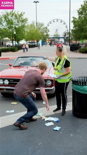 Karma Strikes Litterbug 🚗 Instant Payback! #karma #littering #shorts