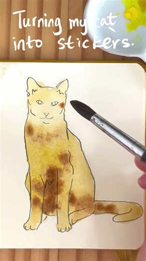 Turning my cat into stickers #catshorts #art