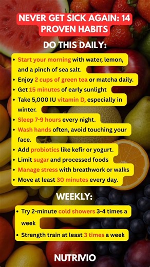 Never Get Sick Again: 14 Proven Daily & Weekly Habits to Boost Your Immune System #healthylifestyle