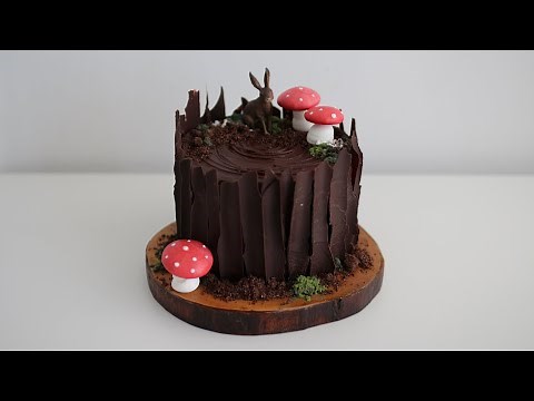 How To Make Tree Stump Chocolate Cake 🍄 초콜릿 통나무 케익 | Sunday Baking