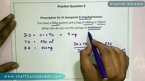 Dosage Calculation Part 4  (English) - Easy questions