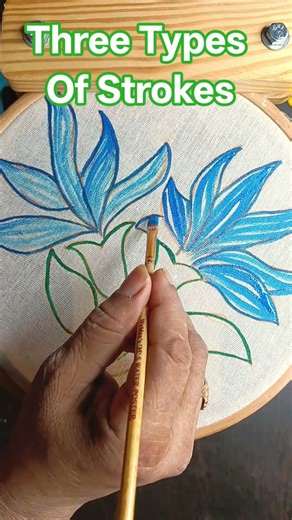మూడు రకాలుగా స్ట్రోక్స్ ఇవ్వడం #rahanashreehomemaker #beginnersfabricpainting #diy #fabricpainting