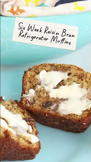 Six Week Raisin Bran Refrigerator Muffins #breakfast #brunch