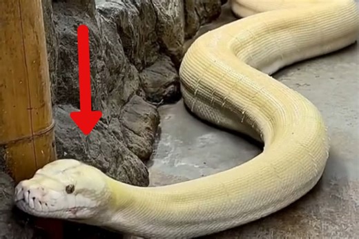 Video shows the impressive size and commanding presence of a giant python