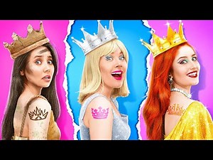 RICH VS POOR VS GIGA RICH PRINCESS 💝 Beauty Hacks To Become Popular by 123 GO! TRENDS