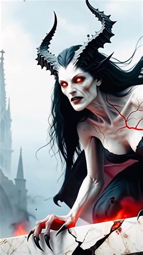 Dark Gothic Demon Queen in Ruined Cathedral | Cinematic Dark Fantasy AI Art