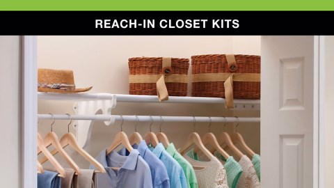 EZ SHELF- Closet Shelf with Hanging Rod, Expands 40.5-73", White, Closet Shelves Hold 200 lbs, Easy Install Closet Organizer to 2 Side Walls, Alternate for Closet Wire Shelving & Laundry Room Shelves