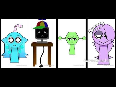 Sprunki carecter with aqua sprunki swapped retextured Mr fun computer 🖥️💻 hex and Rose