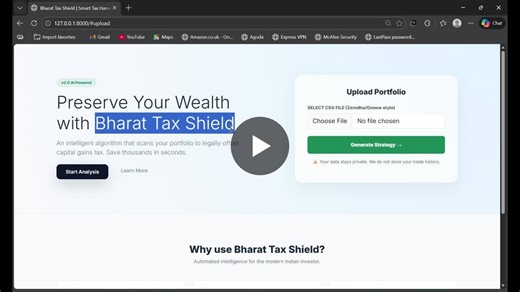 Bharat Tax Shield: AI-Powered Tax-Loss Harvesting for Indian Investors | Siddhant Bisen posted on the topic | LinkedIn