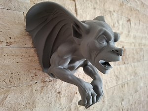 Gothic Flying Gargoyle Wall Sculpture: 3D Printed Halloween Decor