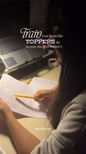 EarlyEffortClub on Instagram: "👇🏻🎯 Train your brain like toppers do (no toxic discipline needed): 🧠 1. Pair study with a daily habit Sit after chai? Or post-walk? Link study to a fixed cue — soon your brain switches to focus mode automatically. 🎯 2. Chase small wins, not hours Don’t study for 8 hrs straight. Study for 30 mins, complete one concept. Dopamine loves progress, not pressure. 📖 3. Repeat your pre-study ritual Same desk, same playlist, sa