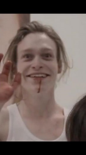 Caleb behind the scenes 💉🩸 #caleblandryjones #antiviral #dracula #film #shorts