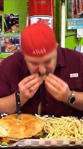 I headed over to The Garage Cafe in Notus, Idaho to attempt their massive “Hemi” Burger Challenge, which over 800 people had previously failed!! I was trying to win my $49.99 cheeseburger, full basket of fries, and milkshake meal free plus a sweet t-shirt and spot on their Wall of Fame!! | Randy Santel