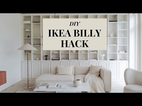 BILLY BOOKCASE IKEA DIY HACK | BUILT IN BOOKCASE WITH CABINETS