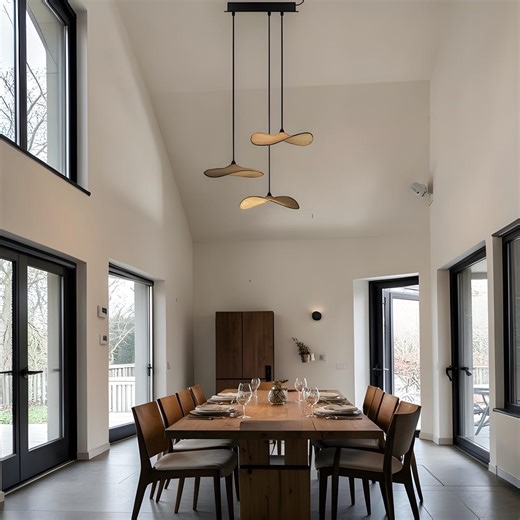 Modern Wooden LED Pendant Light – 3-light Hanging Ceiling Lamp for Dining Room & Living Space - Etsy