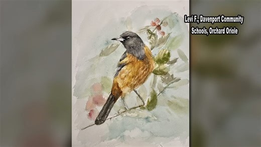 Davenport, DeWitt students win Iowa songbird art contest