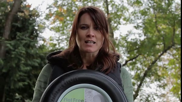 Marathon 4.80/4.00-8" Flat Free Wheelbarrow Tire on Wheel, 6" Centered Hub, 5/8" Ball Bearings, Ribbed Tread