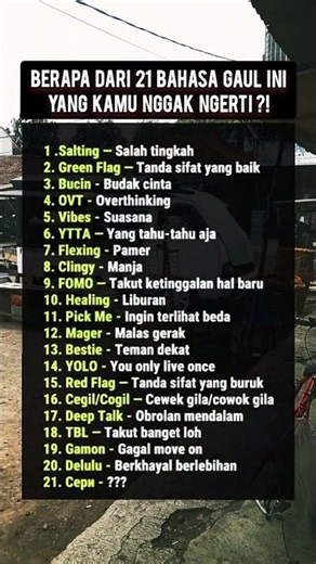 Berapa Dari 21 Bahasa Gaul Ini Yang Kamu Nggak Ngerti?! #FYI #informasi #bahasagaul #faktaunik #fyp