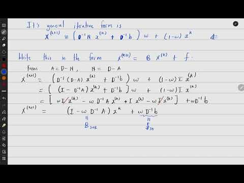 Jacobi over relaxation method convergence and consistency