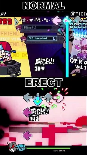 FNF - QT: Rewire [OLD VS NEW] [Obliterated ERECT] (FNF MOD) #shorts