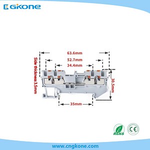 [Hot Item] 0.14-1.5mm2 PA66-V0 (2 input 2 output) Push in Feed Through Power Distribution Terminal Block